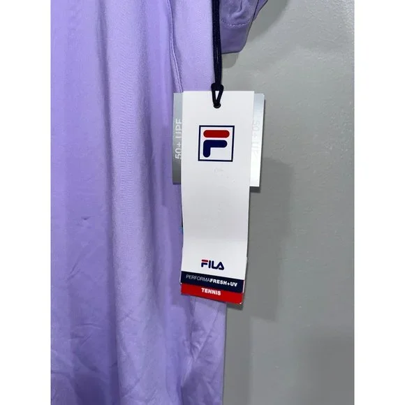 Fila Adrenaline Performance Tennis Men's Shirt Crew Purple Athletic Training Lar - Picture 7 of 8